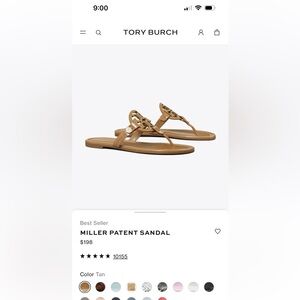 Tory Burch Miller patent leather sandals